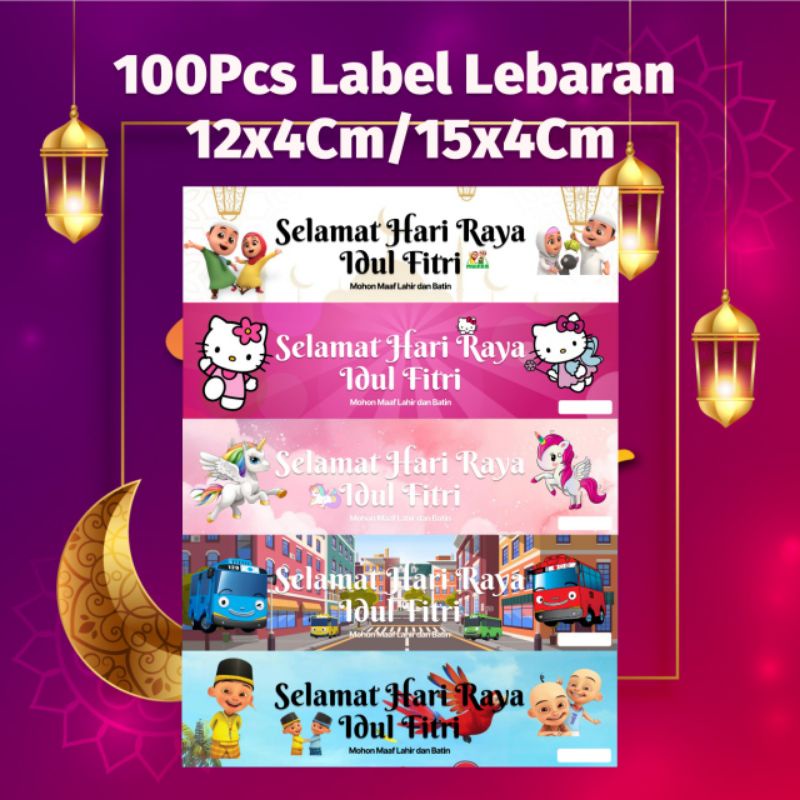 

[100Pcs] Grosir Label Ukuran 12Cm dan 15Cm Label Lebaran Karakter untuk Idul Fitri Anak Murah Peluang Bisnis Amplop Lebaran