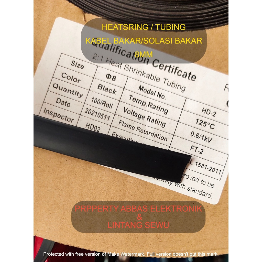 HEATSRING TUBING  SOLASI BAKAR KABEL BAKAR HEAT SRING HEATSRINK  8MM 8 MM
