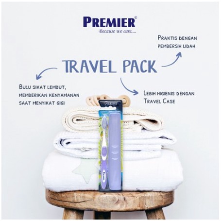 Sikat Gigi Travel / Sikat Gigi Lembut / Premier Toothbrush Travel Pack / Sikat Gigi Dewasa