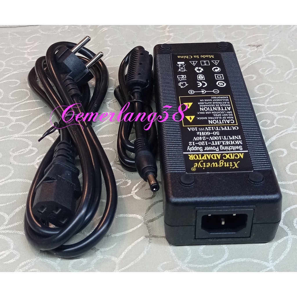 Adaptor 12V 10A  Switching Adapter 12 V 10 A + Kabel Power Suply PSU