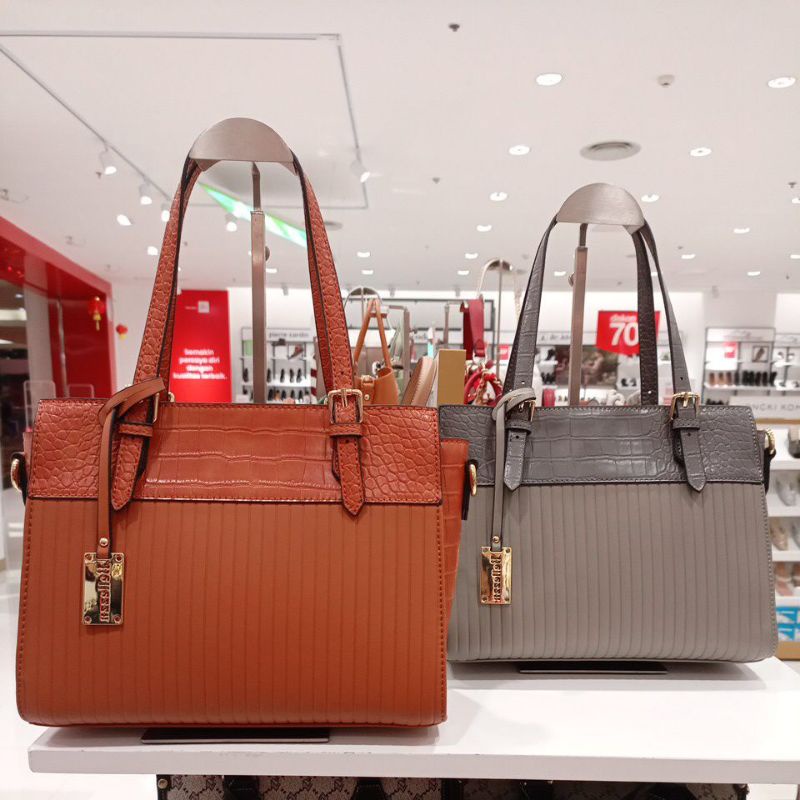 Handbag Bellezza Cz023 Croco Original Counter Depstore Tas Wanita Jinjing Selempang Jalan Kerja Ibu