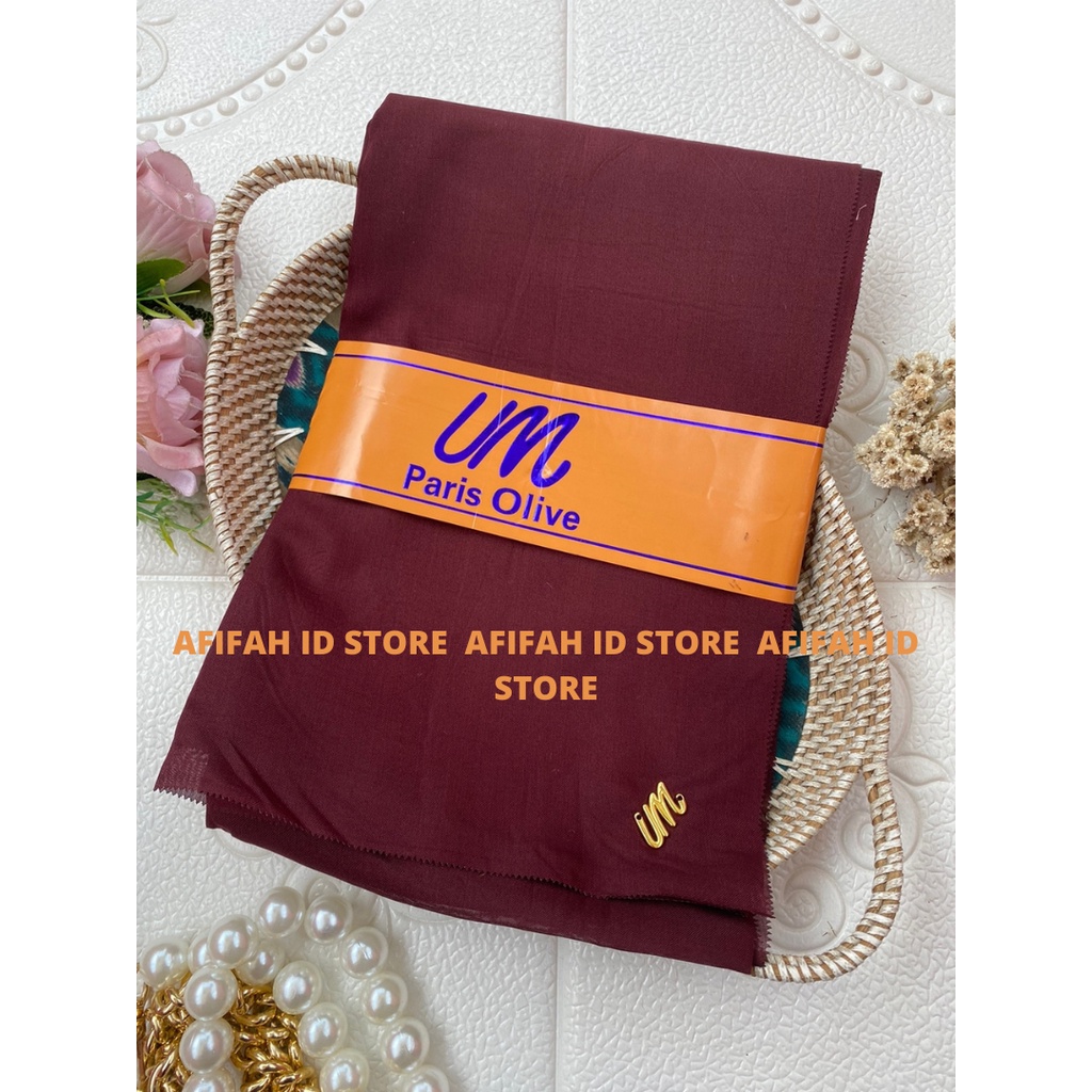 Umama Scarf - Kerudung Polos Segi Empat Paris Olive LC AFIFAH ID STORE