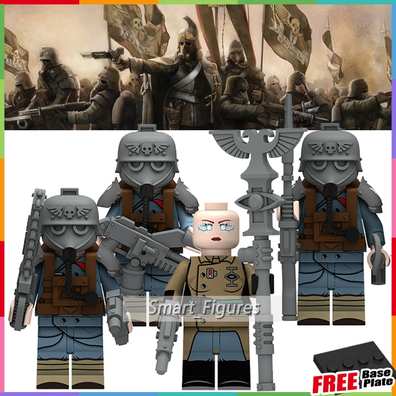 Minifigures Death Korps Insinyur Krieg Pyro Sersan Psyker Imperial Guard Warhammer 40k Mini Angka Mainan Hadiah