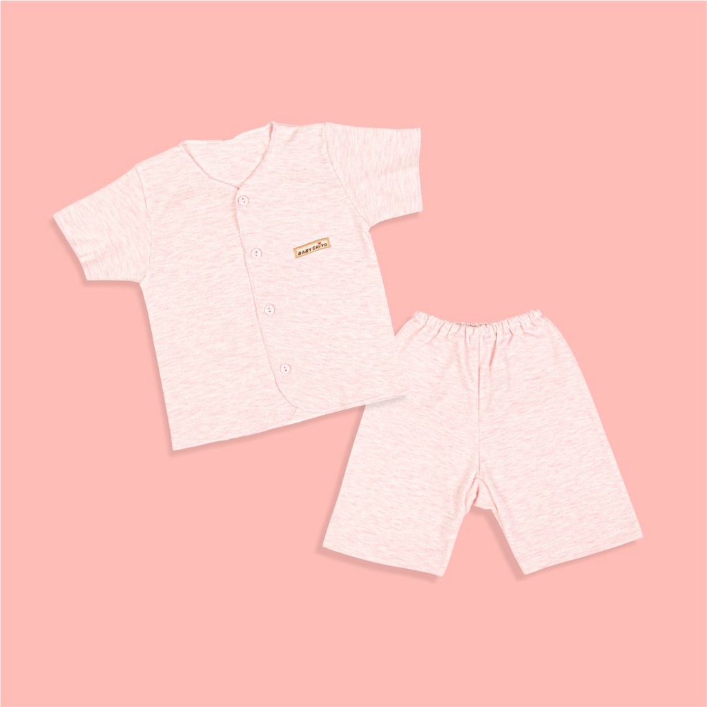 Set Baju Pendek Neci + Celana Pendek Pastel Colour (PCO) Size 0-3 S M L