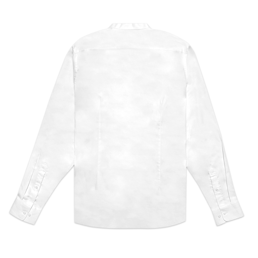 H&amp;M Slim Fit Grandad Long Sleeve Shirt White