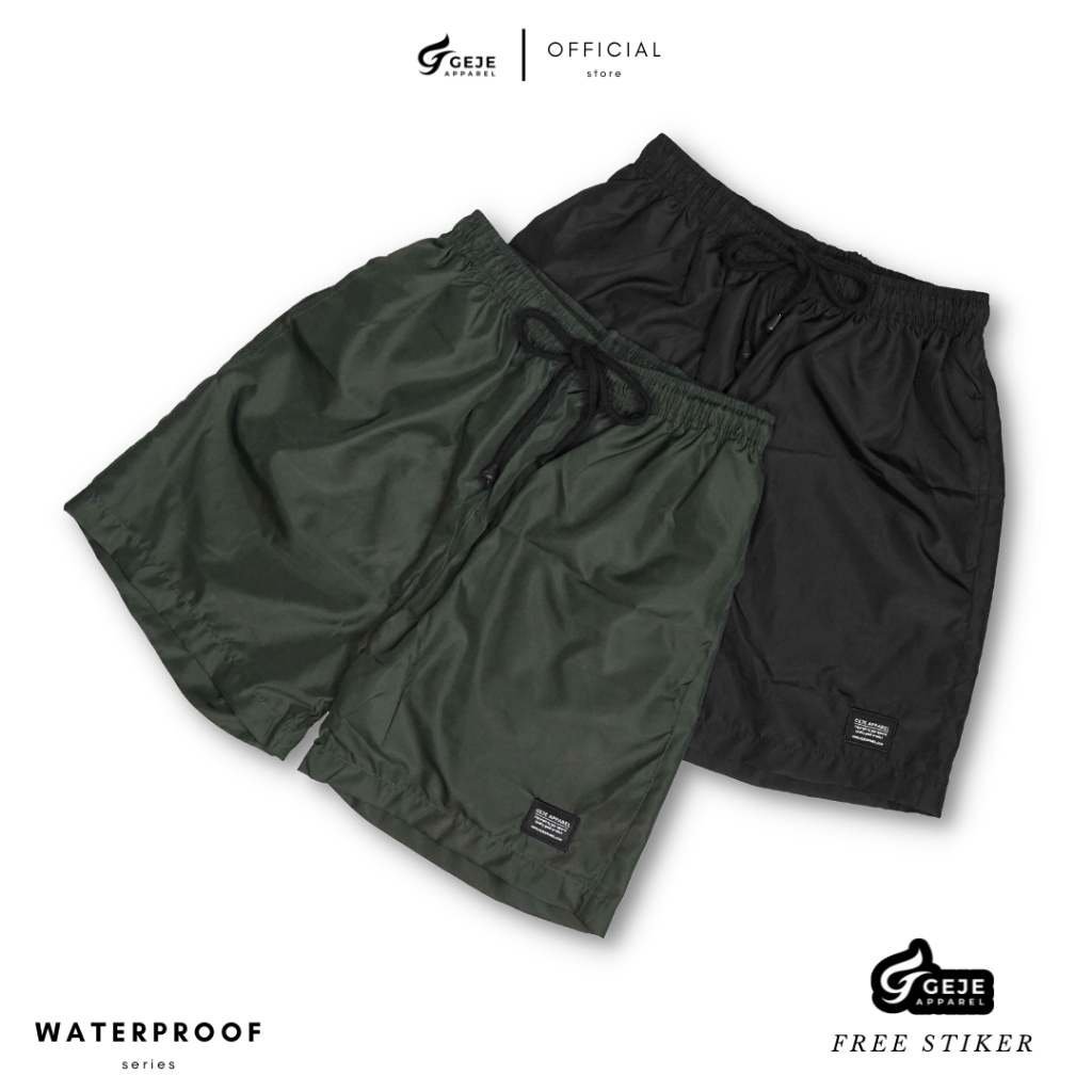 Geje apparel - Boardshort / Celana Pendek Polyester Waterproof Hitam Army