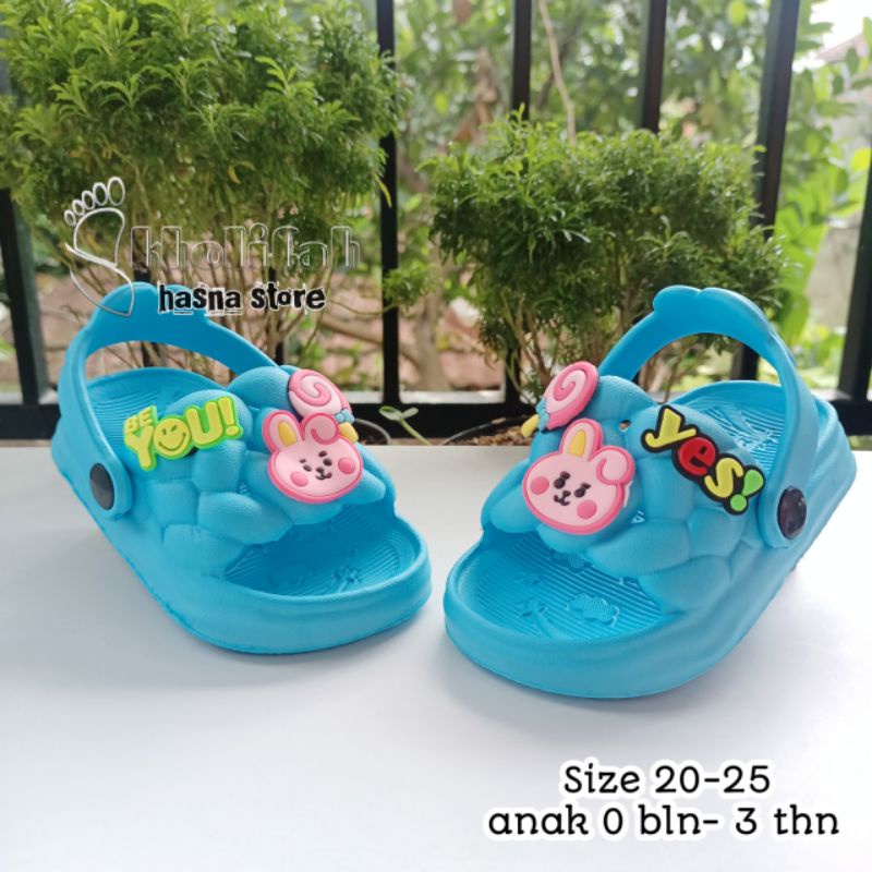 Terbaru Sandal Slop Kokop Anak Balita Tali belakang Karakter Dulux 525E series