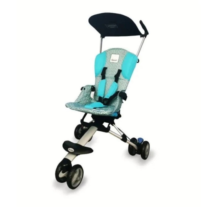 Jual Stroller Roda 3 Cocolatte Isport Stroler Travelling Kereta Dorong Bayi - Blue W dot Diskon