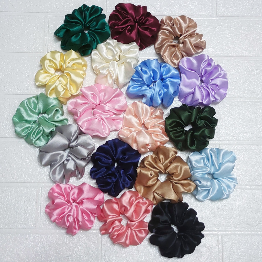 Paket Usaha 50 pcs Ikat Rambut Scrunchie Free Plastik