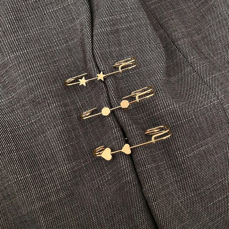 Gadis Paduan Pinggang Adjustable Pin/Bintang Cinta Manik-Manik Fashion Kemeja Kerah Bros