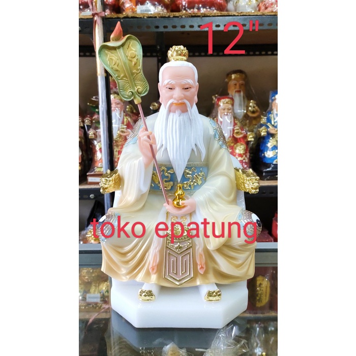 patung dewa tai shang lau cin / tai siong - mamer - 12 inch - kipas