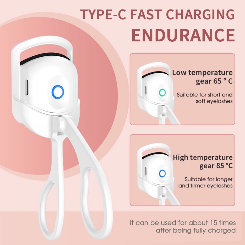 1pc Penjepit Bulu Mata Thermal Portabel Pemanas Listrik Perm Eyelash Curlers USB Pengisian Cepat Tahan Lama Curling Makeup Alat