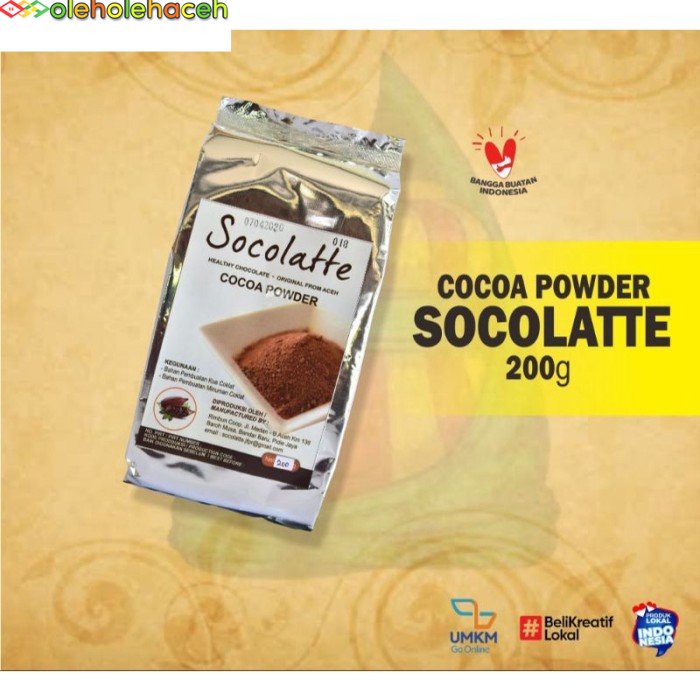

Socolatte Aceh Original Cocoa Powder 200gr / Coklat bubuk bahan kue
