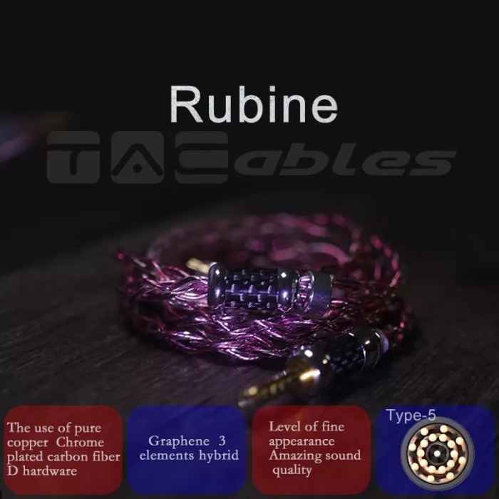 TACables RUBINE Silver Copper Alloy Graphene Upgrade Cable Modular - 0.78, 3.5 mm