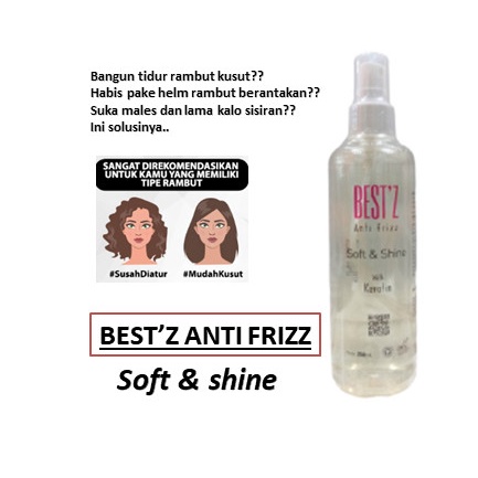 SPRAY RAMBUT BESTZ ANTI FRIZZ SOFT N SHINE KERATIN 120ML