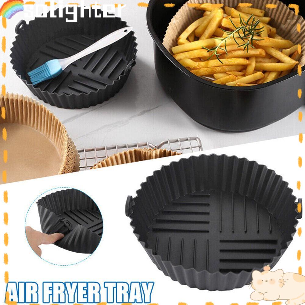 Solighter Round Silicone Pot Tray Alternatif Aksesoris Memasak Pizza Piring Baking Basket