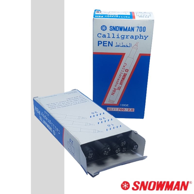 

Snowman Spidol Kaligrafi Drawing Pen 2.0 mm Calligraphy Pen FT-700 (12 PCS)