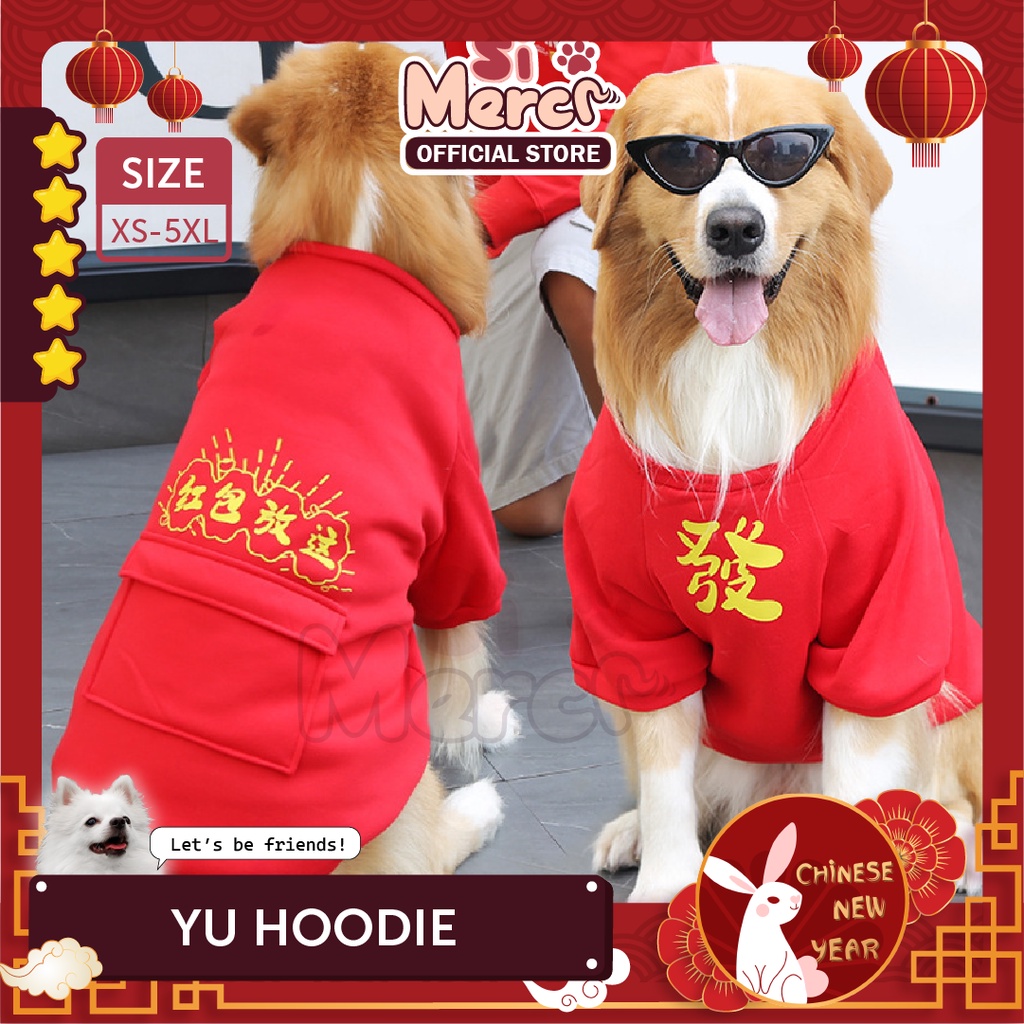 Baju Anjing Kucing Hewan Imlek / Baju Sweater Anjing Tahun Baru Imlek Chinese / Pet Clothes For Chinese New Year Big Size Dog / Baju Imlek Anjing Besar