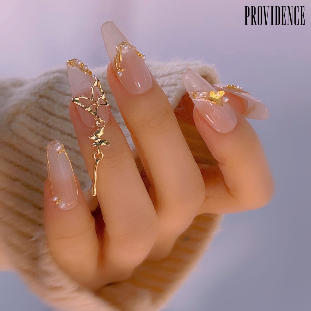 Providence Nail Art Decor Gaya Campuran Tiga Dimensi Bersinar Berkilau DIY 12kisi Mewah Manicure Butterfly Ornament Nail Salon Supply