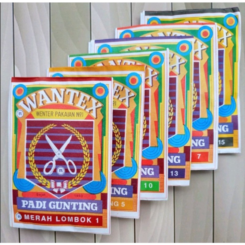 WANTEX PAKAIAN WENTER PAKAIAN CAP PADI GUNTING PEWARNA PAKAIAN NO 21 - 35