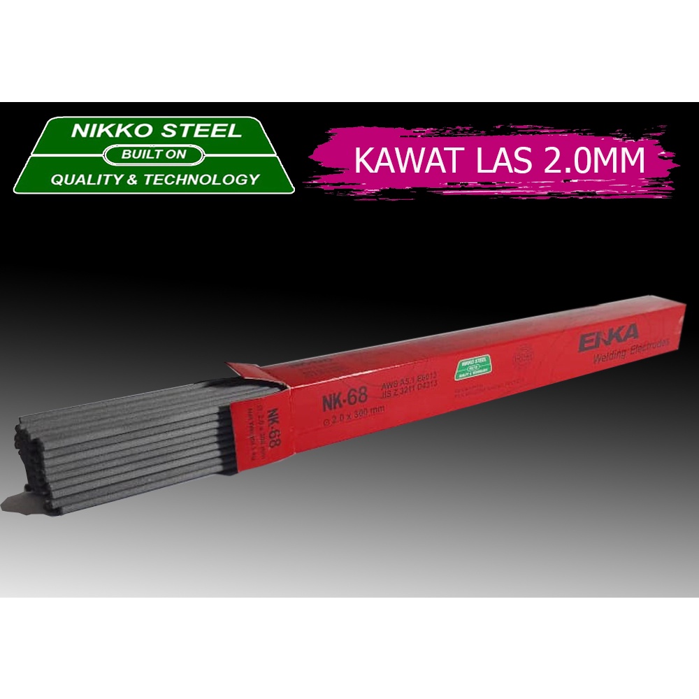 KAWAT LAS Listrik ENKA DARI  NIKKO TYPE NK-68 SETARA RD260 2.0MM X 300 Mm Dan RD 260 2.6 mm x 350 mm Harga per 1/2 kg 1KG 2