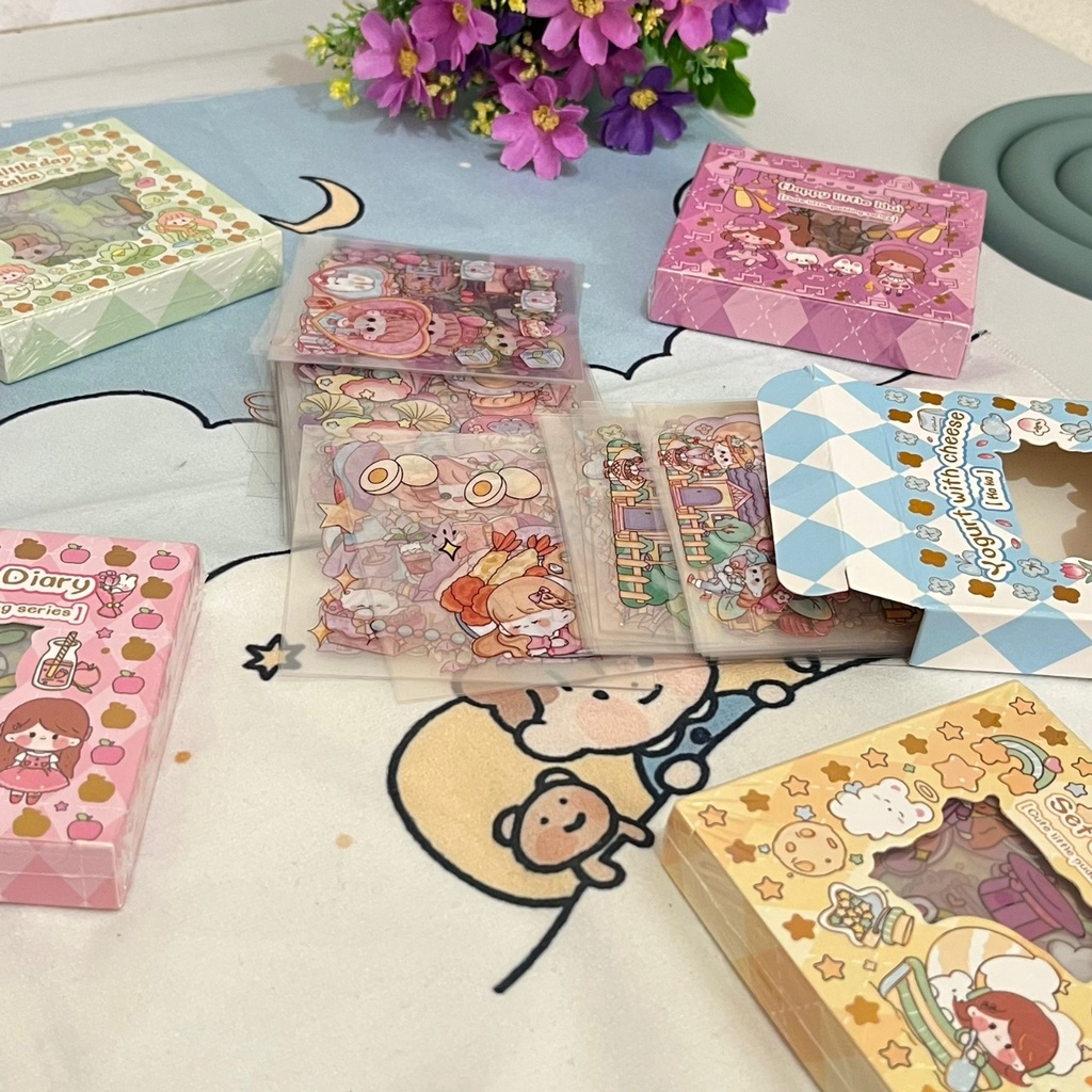 STICKER SENMU BOX KECIL ISI 100 LEMBAR SUPER CUTE LUCU HARGA TERMURAH STIKER BOKS 100 LBR KOMPLIT LENGKAP STATIONARY SPESIAL EDITION KUALITAS TERBAIK BISA GROSIR DAN COD