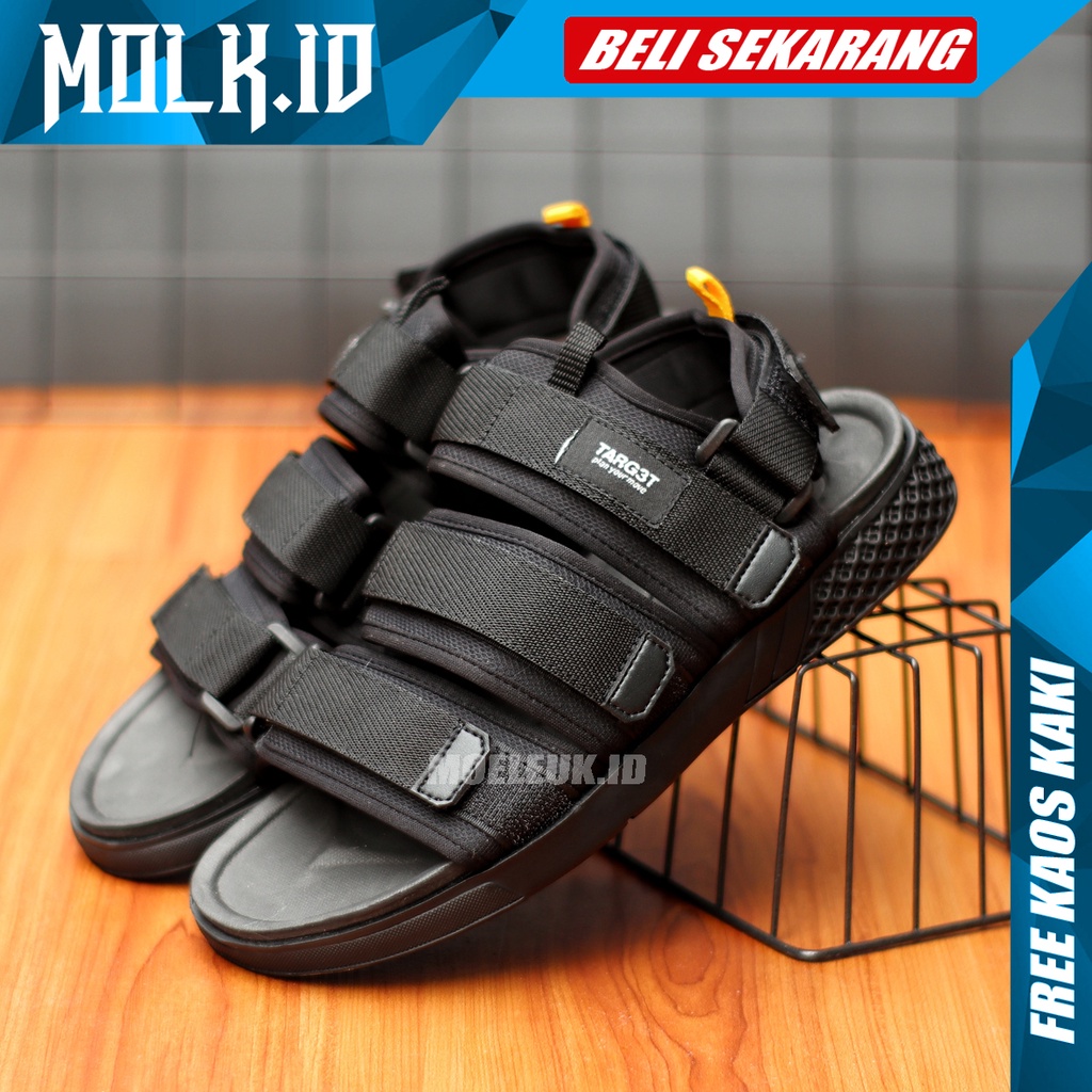 MOLK Sendal Kasual Pria Sendal Pria Hitam Original Sandal Gunung Simple Trendy Kekinian Main Gaya ANTI sLIP Murah