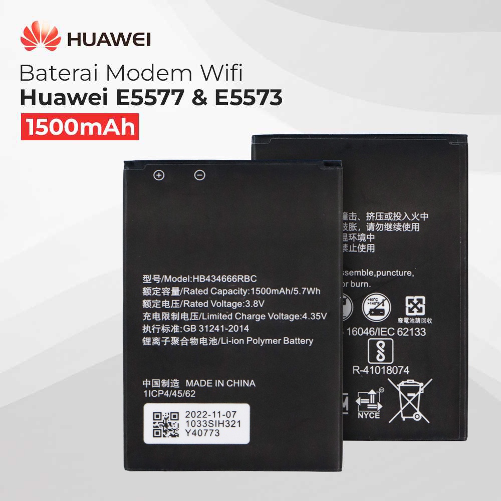 Baterai Modem Wifi Huawei E5577 E5573 1500mAh - HB434666RBC