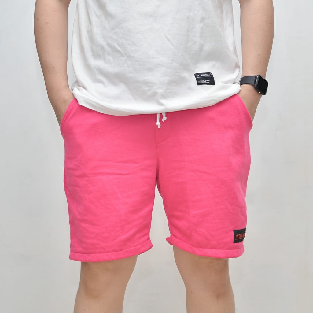 Wengkie.id / Boardshort / celana pendek pria / celana pendek wanita / celana casual / celana pendek murah / Warna Pink Fanta