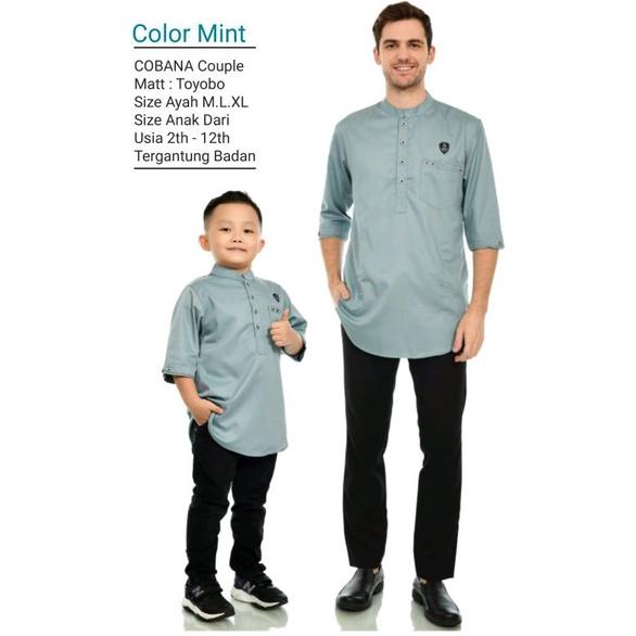 Cobana Moslem - Koko Kurta Couple Ayah Dan Anak Warna MINT Terbaru Koko Pakistan Couple [ANR.27Ja23ᴰ