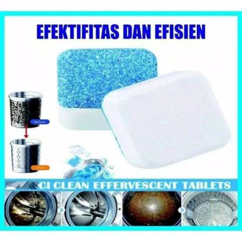 Tablet Mesin Cuci Tablet Pembersih Mesin Cuci Deep Cleaning Washing Obat Penghilang Bau