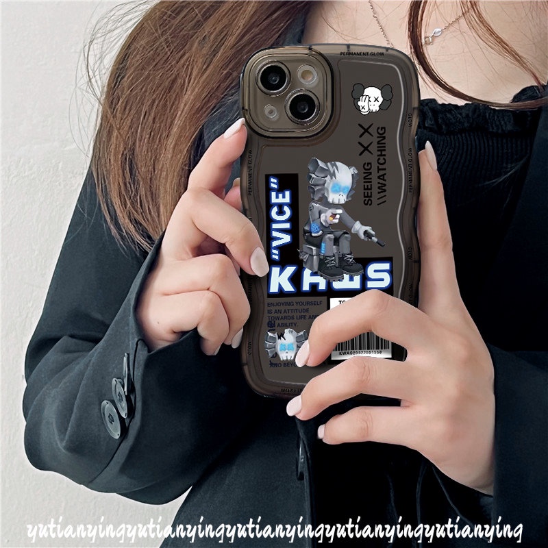 Casing Kaws Beruang Violent Kartun Trendy Oppo A17 A12 A15 A54 A95 A96 A5s A16s A16 A57 A17K A55 A76 A77 A3s A5 A9 A74 A7 A16K A1k A77s A53 A52 A92 Reno 85f 7Z 6 Wavy Edge Soft Sarung