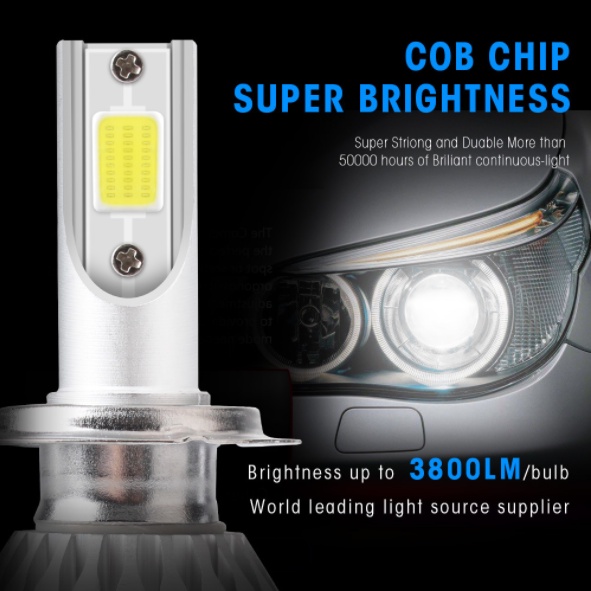 Lampu LED Mobil Headlight Lampu Utama C6 H4 H11 H8 H9 H16 H7 9005 HB3 9006 HB436W 3800L 6000K