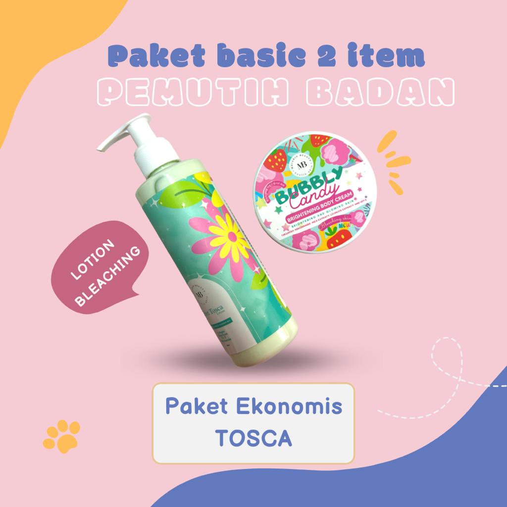 PAKET BODY LOTION VELVET TOSCA 250 ML + BLEACHING 100 ML + FREE BUBUK COLLAGEN MAJABIN BEAUTY | Whig