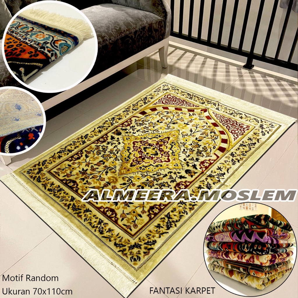 Sajadah Turki Fantasi Karpet Super Platinum Ukuran Dewasa 70x110cm Perlengkapan Sholat