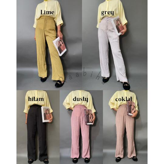 RAABIHA Alexa Pants Flare l Kulot Kekinian l Kulot Cutbray Highwaist l Kulot Korea Murah