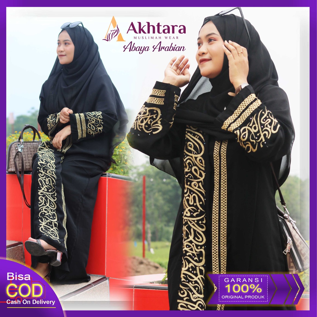Abaya Arab Gamis Hitam Bordir Abaya Turki Gamis Muslim Jumbo Baju Saudi Terbaru Arabian Series by Ak