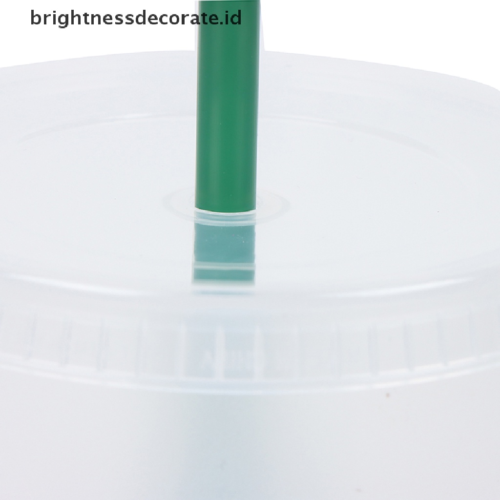 [Birth] Mug Sedotan Berubah Warna Minuman Dengan Tutup Tumbler Plastik Matte coffe bottle Cup [ID]