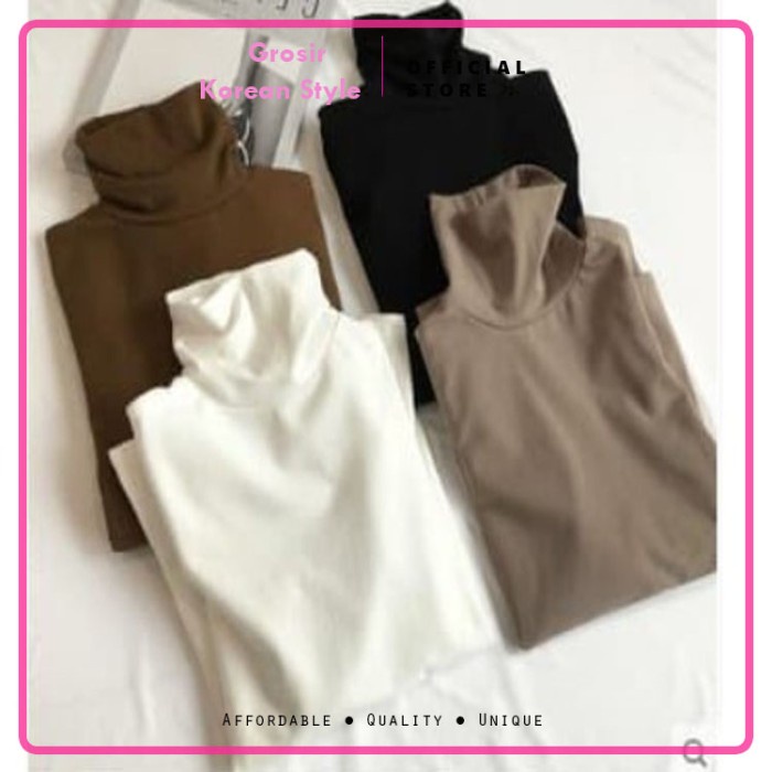 Jaket Wanita sweater baju hangat tangan panjang / halter neck import heattech - Putih korea bisa COD