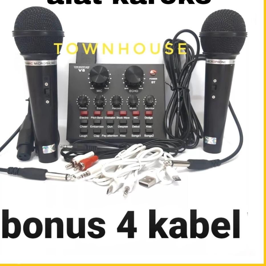 ➵ Amplifier Karoke POWER AMPLI BLUETOOTH V8 PREMIUM Live Streaming Soundcard Adapter Phone Laptop Mi