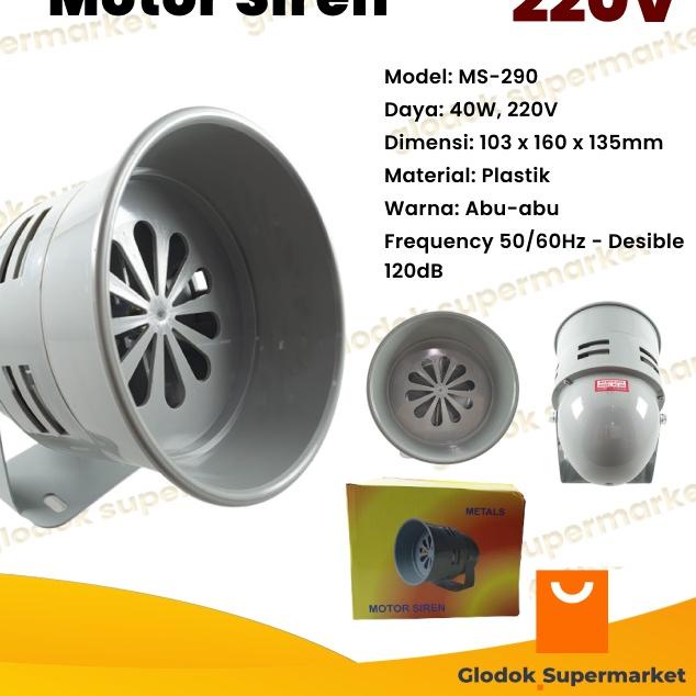 Sale | TD4 | Motor Siren 220V AC MS290 Sirine Alarm Listrik MS-290 220 Volt
