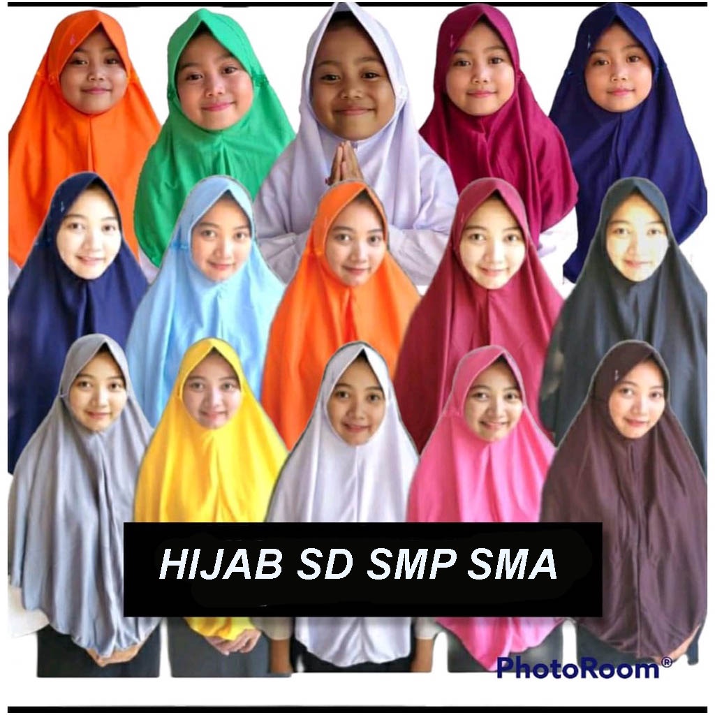 Jilbab SEKOLAH kerudung sekolah hijab SD SMP SMA instan tali serut