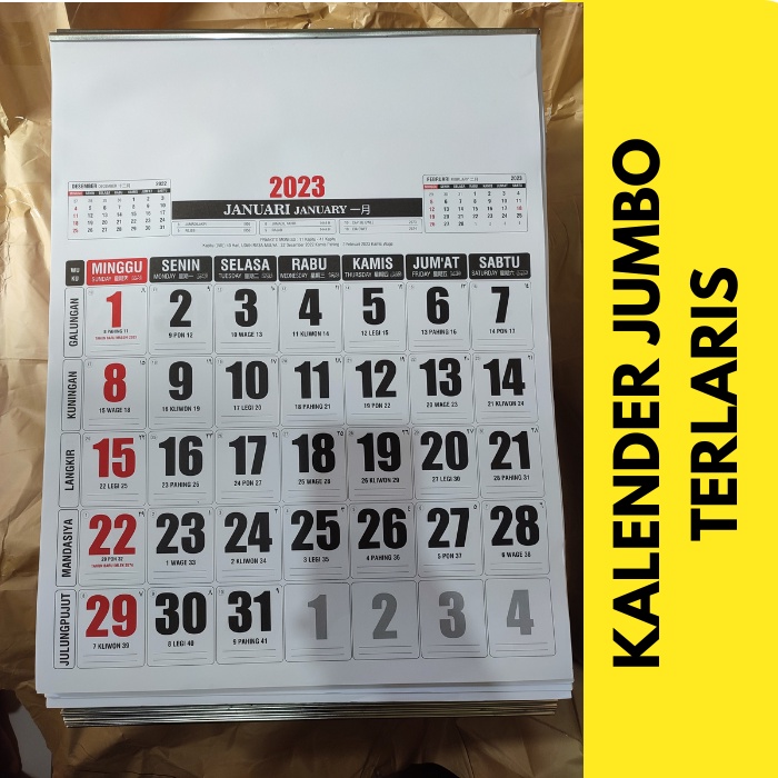 Promo Kalender Dinding Besar 2024 Ukuran 46 x 64 cm