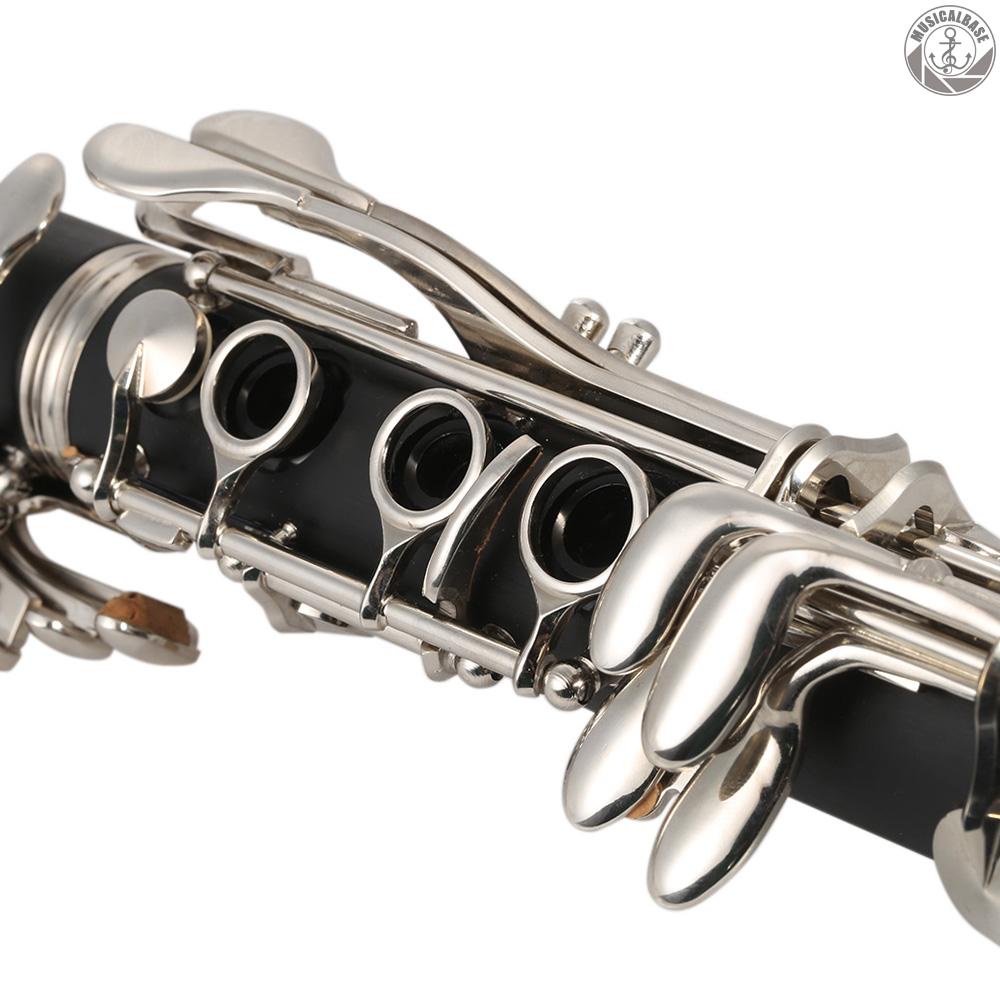 [In Stock] ABS Clarinet Bb Cupronickel Lapis Nikel17Kunci Dengan Kain Pembersih Sarung Tangan Obeng Instrumen Angin Kayu Untuk Pelajar Pemula