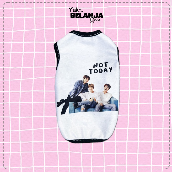 Baju Kucing Bahan Poliester BTS NOT TODAY Tank Series Terlucu Baju Kucing anjing kelinci Lucu murah Size XS-XL / Yuk Belanja Gaes!