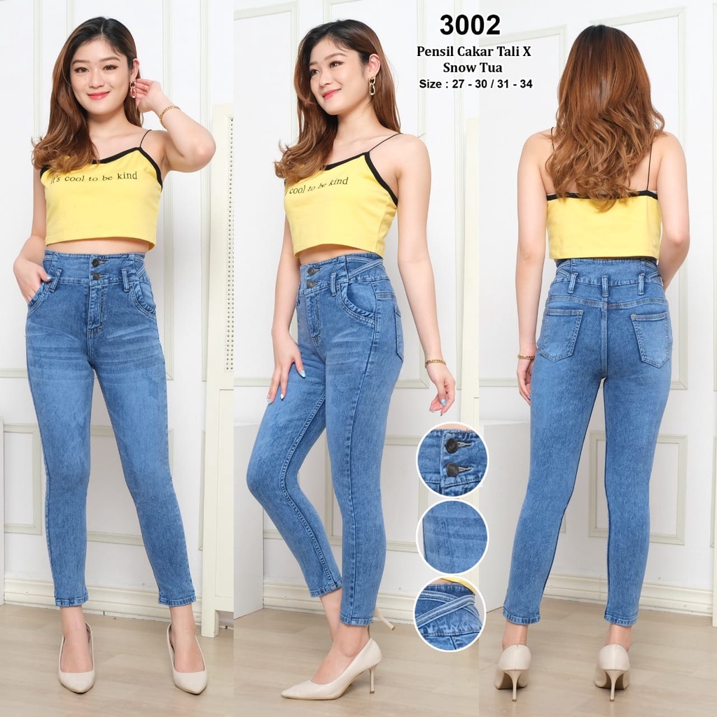 Celana Panjang Jeans Wanita Pensil Cakar Kc 2 27 -30 31 -34 Bisa Bayar Ditempat(COD)