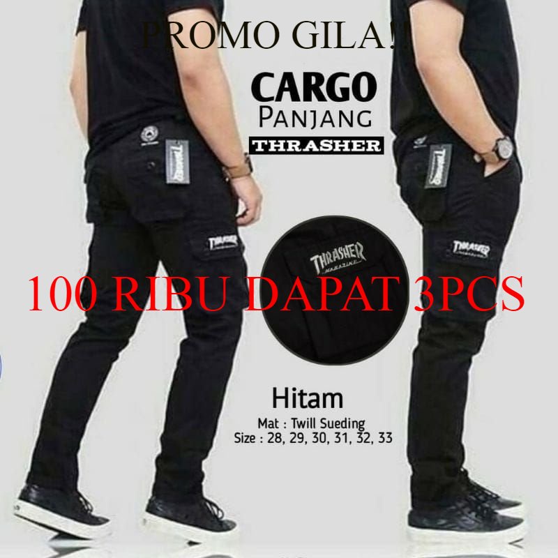 PAKET HEMAT 100 RIBUAN DAPAT 3PCS [BISA COD] 27--38 YANG LAGI HITS celana panjang pria COWOK cargo KIMPOL TerMuraH YANG Terlaris chino PINGGANG KARET