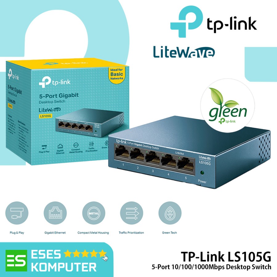 Switch Hub TP-Link LiteWave LS105G 5-Port Gigabit Metal Case