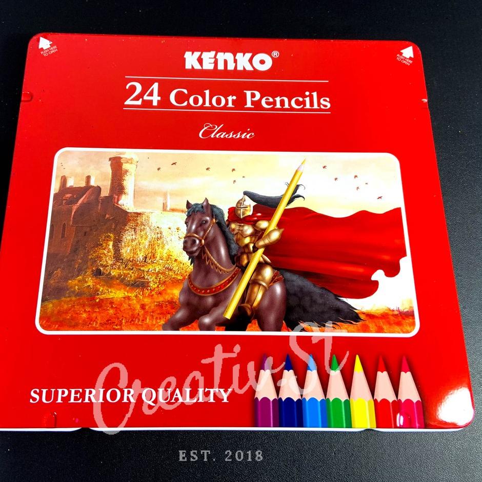 

リ Kenko Tin Case Pensil 24 Warna Kaleng Trend