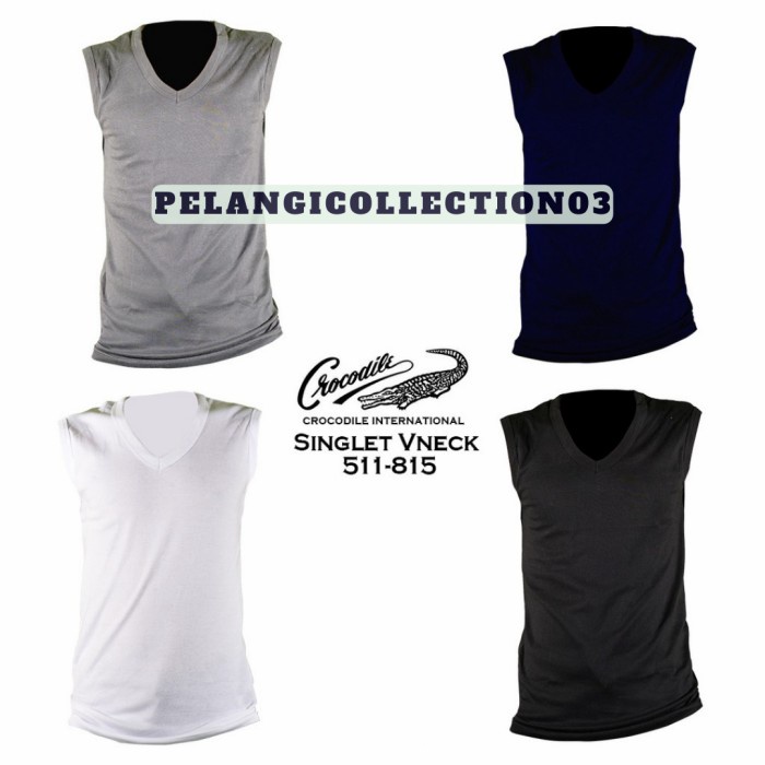 Kaos Dalam Kaos Dalam Pria Sleveeless V-Neck Crocodile 511-815